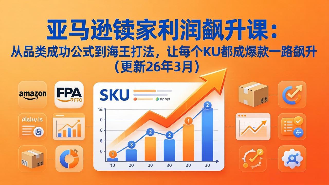 亚马逊卖家利润飙升课：从品类成功公式到海王打法，让每个SKU都成爆款一路飙升(更新26年3月-云科数创