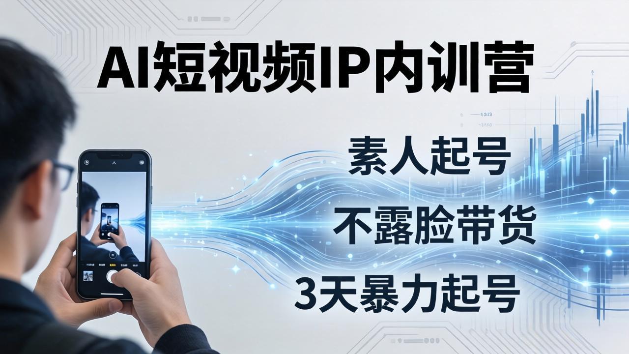 2026AI短视频IP内训营：从素人起号到不露脸带货，3天暴力起号全流程拆解-云科数创