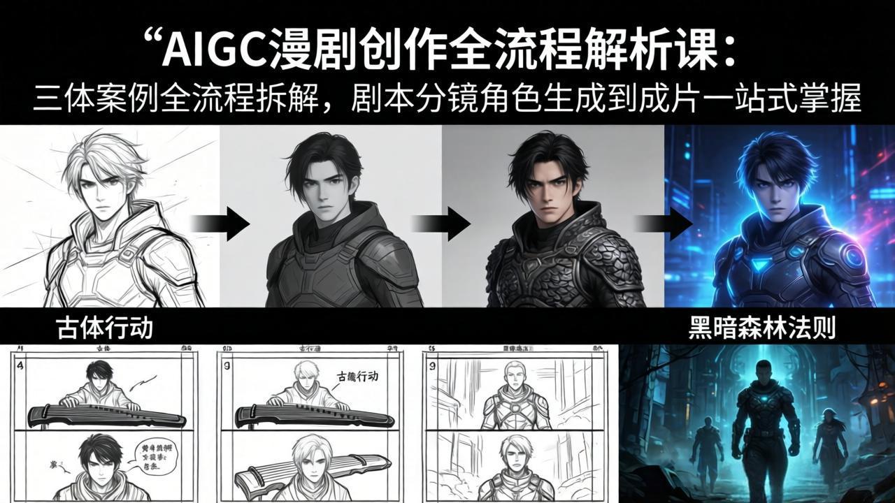 AIGC漫剧创作全流程解析课：三体案例全流程拆解，剧本分镜角色生成到成片一站式掌握-云科数创