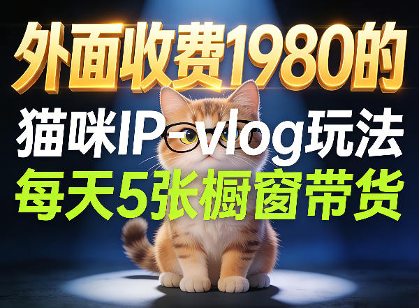 宠物赛道猫咪IP-vlog玩法,26条视频涨粉29W,每天5张橱窗带货拆解-云科数创