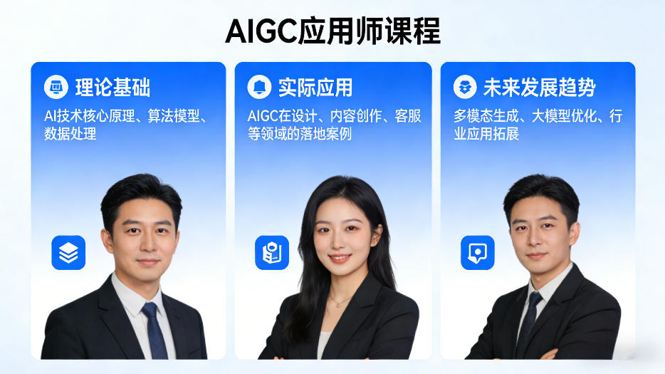 AIGC应用师课程，覆盖了AI技术的理论基础、实际应用、以及未来发展趋势-云科数创