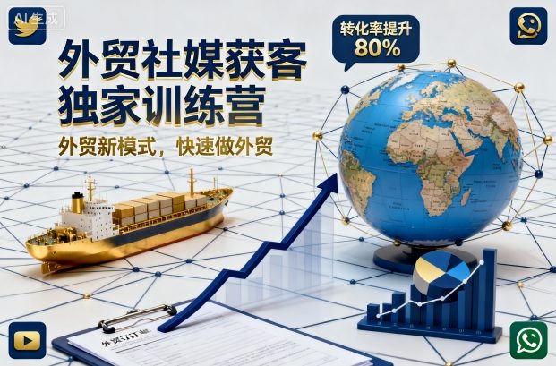 外贸社媒获客独家训练营,外贸新模式,快速做外贸(更新26年3月)-云科数创
