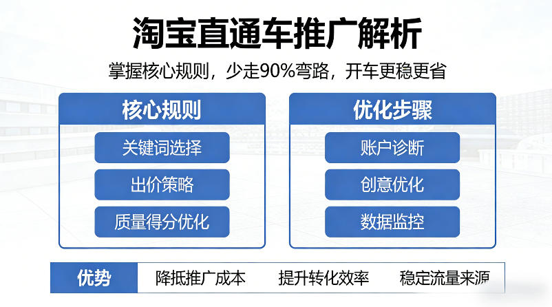 淘宝直通车推广解析,掌握核心规则,少走90%弯路,开车更稳更省-云科数创