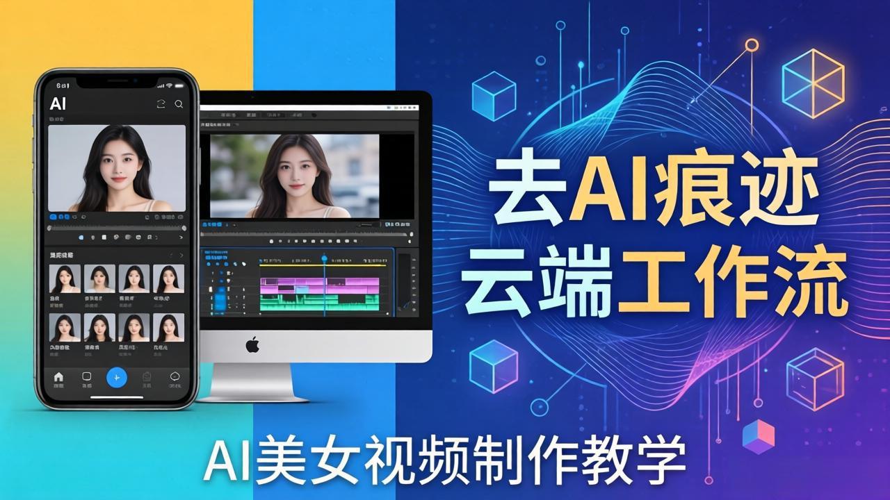 AI美女视频制作教学:去AI痕迹,云端工作流出图,手机电脑均可,不需要配置-云科数创