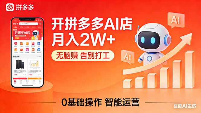 开一家拼多多AI店,月入2W+,无脑赚,告别打工,附SOP手册-云科数创