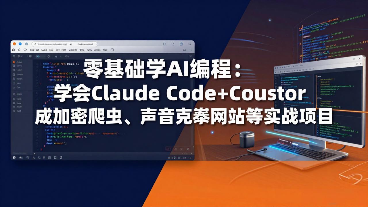 零基础学AI编程：学会Claude Code+Cursor完成加密爬虫、声音克隆网站等实战项目-云科数创