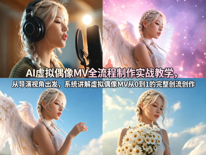 AI虚拟偶像MV全流程制作实战教学，从导演视角出发，系统讲解虚拟偶像MV从0到1的完整创作流程-云科数创