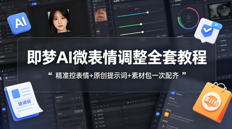 即梦AI微表情调整全套教程，精准控表情+原创提示词+素材包一次配齐-云科数创
