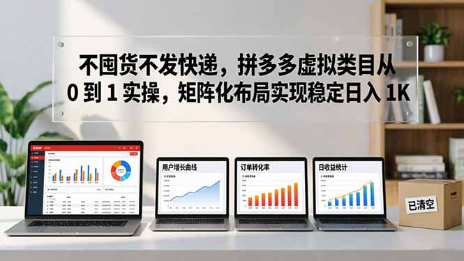 不囤货不发快递,拼多多虚拟类目从 0 到 1 实操,矩阵化布局实现稳定日入 1K-云科数创