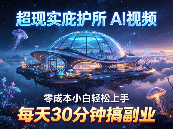 超现实庇护所AI视频项目拆解，零成本小白轻松上手，每天30分钟搞副业-云科数创