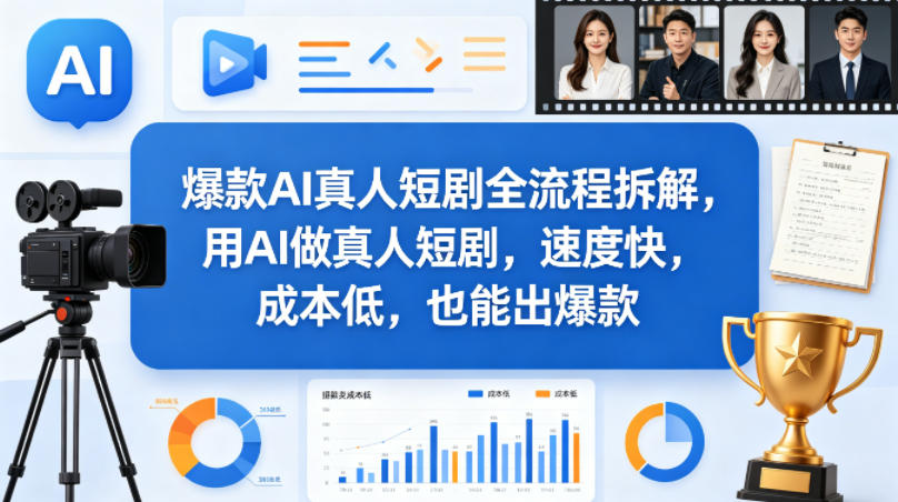 爆款AI真人短剧全流程拆解，用AI做真人短剧，速度快，成本低，也能出爆款-云科数创