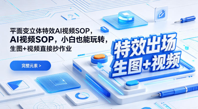 (特效出场)平面变立体特效AI视频SOP，小白也能玩转，生图+视频直接抄作业-云科数创