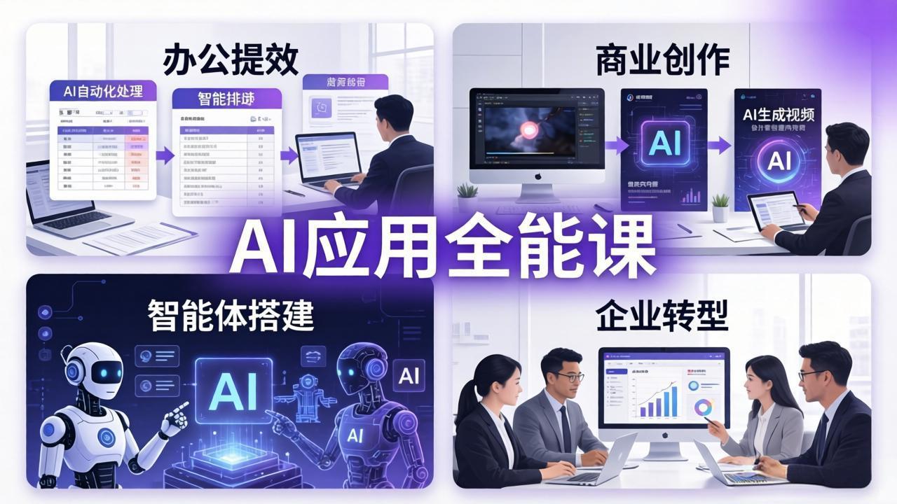 AIGC 应用师全能课-更新：办公提效、商业创作、智能体搭建、企业转型，一站式学会AI应用-云科数创