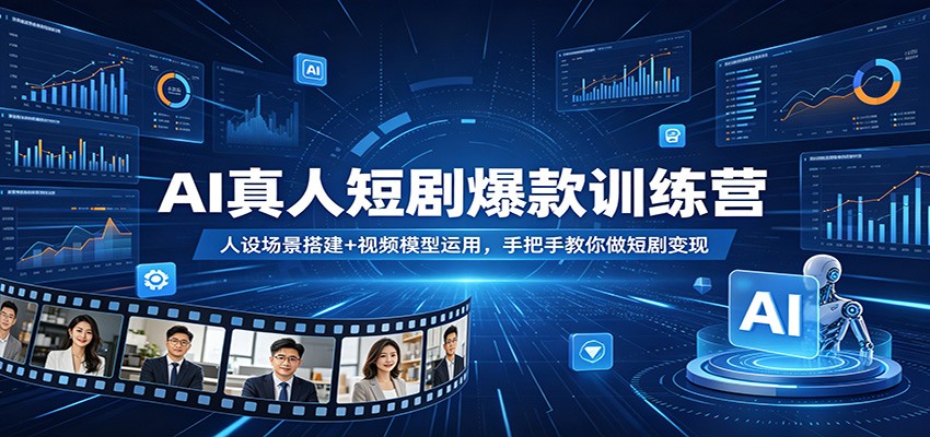 AI真人短剧爆款训练营：人设场景搭建+视频模型运用，手把手教你做短剧变现-云科数创