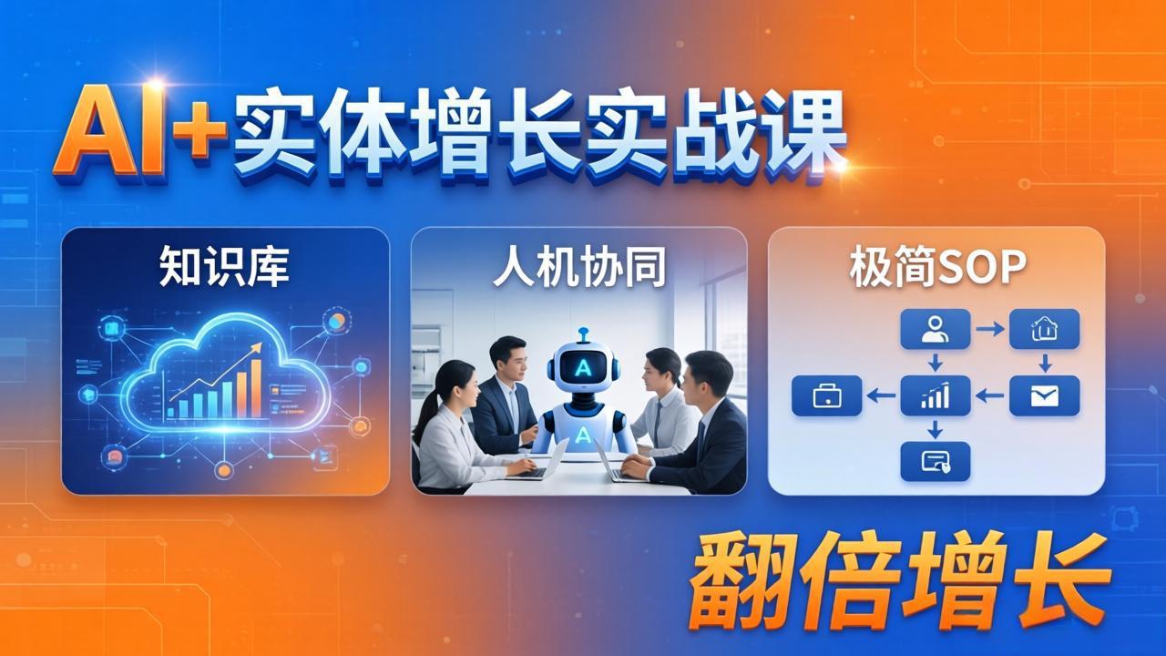 AI+实体增长实战课：知识库+人机协同+极简SOP，助力实体业务翻倍增长-云科数创