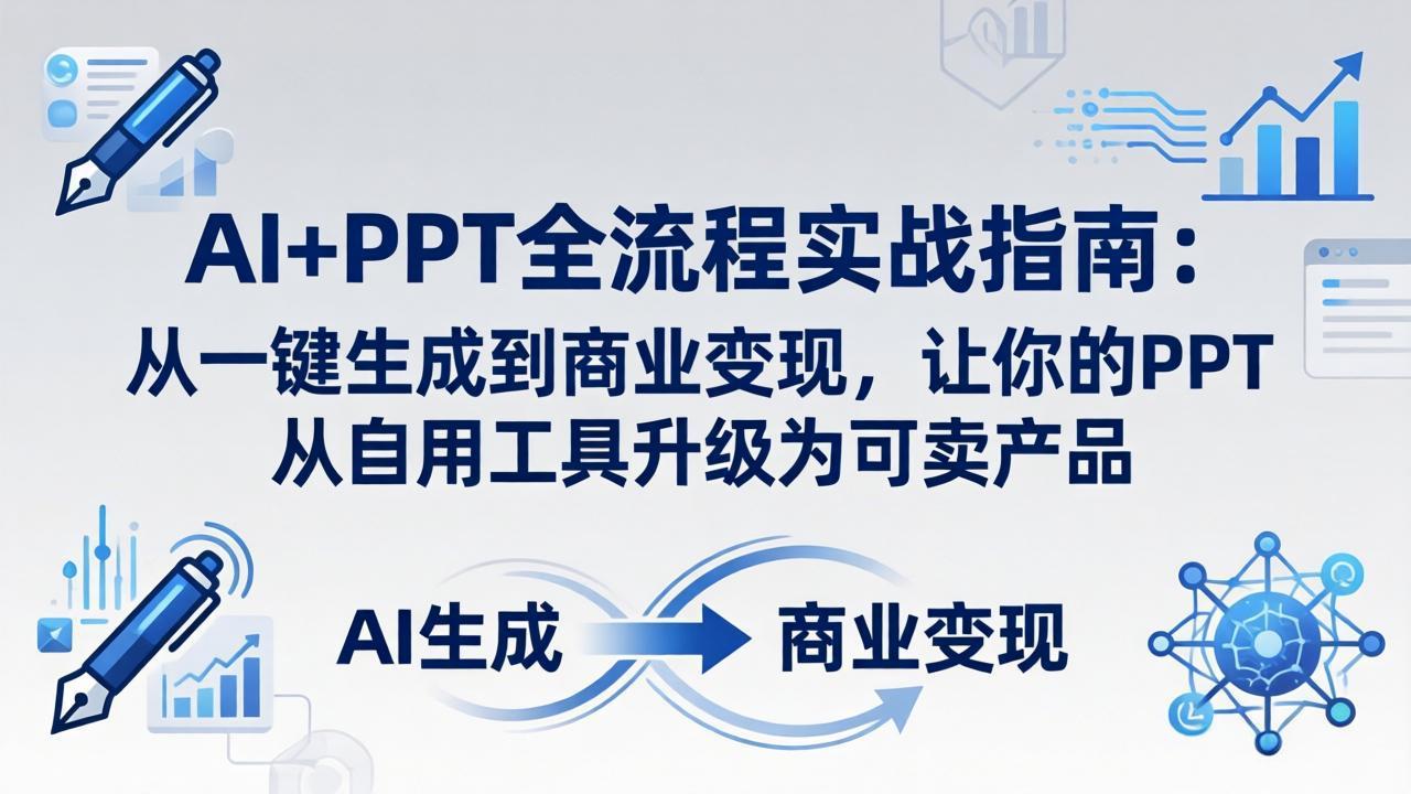 AI+PPT全流程实战指南-更新4月21：从一键生成到商业变现，让你的PPT从自用工具升级为可卖产品-云科数创