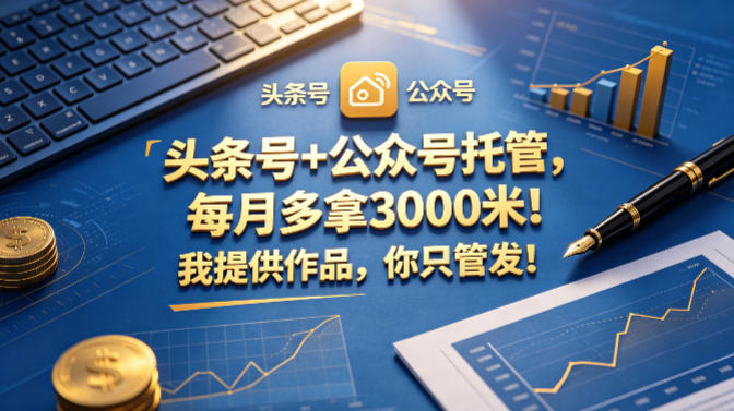 头条号+公众号托管,每月多拿3000米!我提供作品,你只管发!【揭秘】-云科数创