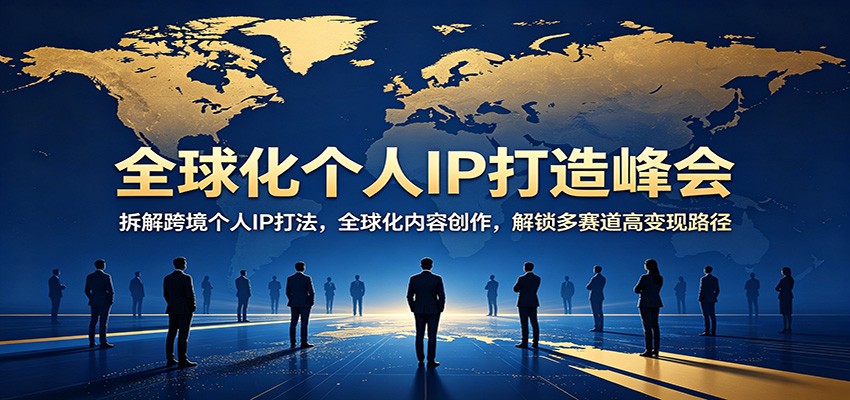 全球化个人IP打造峰会：拆解跨境个人IP打法，全球化内容创作，解锁多赛道高变现路径-云科数创