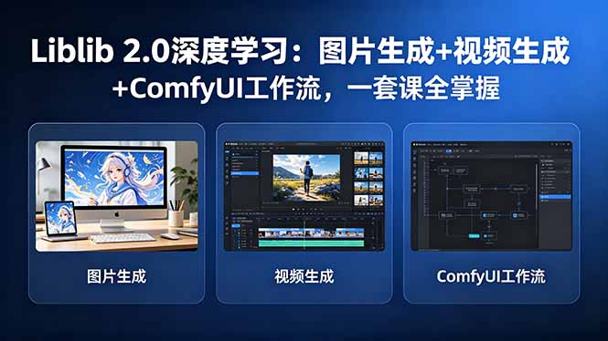 Liblib 2.0深度学习：图片生成+视频生成+ComfyUI工作流，一套课全掌握-云科数创