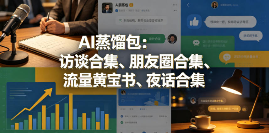 AI蒸馏包:访谈合集、朋友圈合集、流量黄宝书、夜话合集【文档】-云科数创