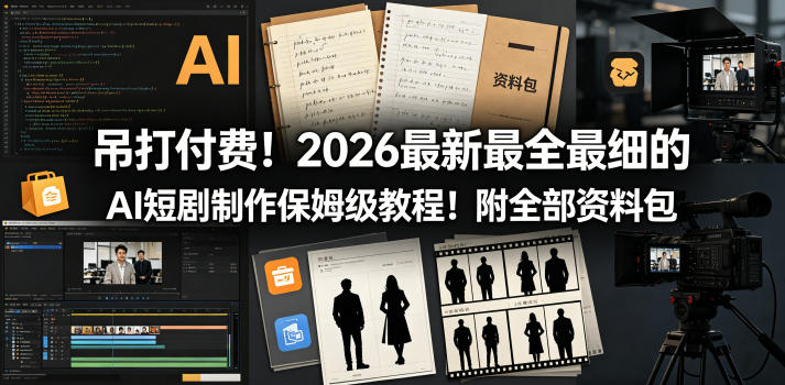 吊打付费！2026最新最全最细的AI短剧制作保姆级教程！附全部资料包-云科数创