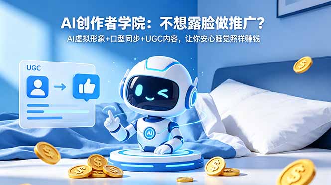 AI创作者学院:不想露脸做推广?AI虚拟形象+口型同步+UGC内容,让你安心睡觉照样赚钱-云科数创