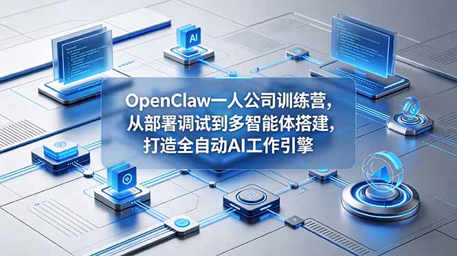 OpenClaw 一人公司训练营,从部署调试到多智能体搭建,打造全自动 AI 工作引擎-云科数创
