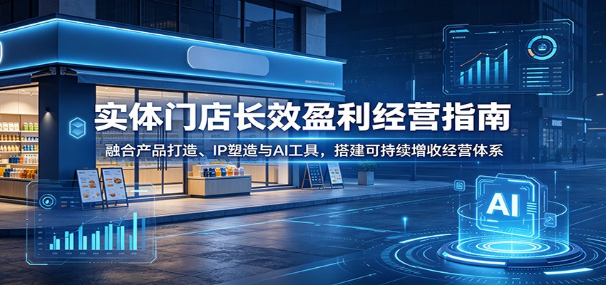 实体门店长效盈利经营指南：融合产品打造、IP塑造与AI工具，搭建可持续增收经营体系-云科数创