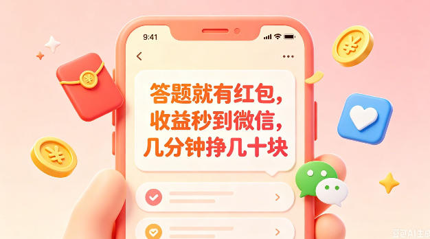 答题就有红包,收益秒到微信,几分钟挣几十块,学生党上班族宝妈都可以玩【揭秘】-云科数创