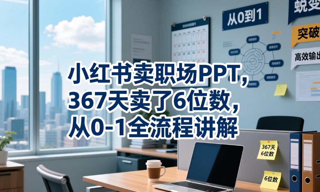 小红书卖职场PPT，367天卖了6位数，从0-1全流程讲解-云科数创