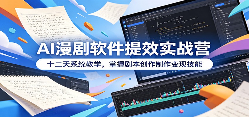 AI漫剧软件提效实战营:十二天系统教学,掌握剧本创作制作变现技能-云科数创