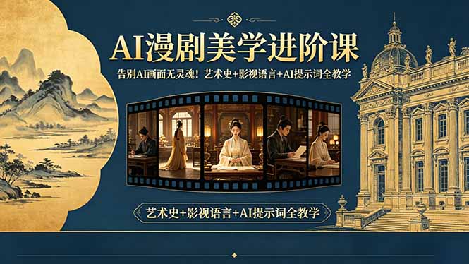告别AI画面无灵魂!AI漫剧美学进阶课-更新,艺术史+影视语言+AI提示词全教学-云科数创