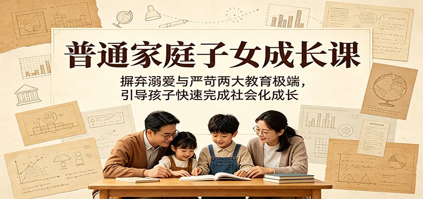 普通家庭子女成长课:摒弃溺爱与严苛两大教育极端,引导孩子快速完成社会化成长-云科数创