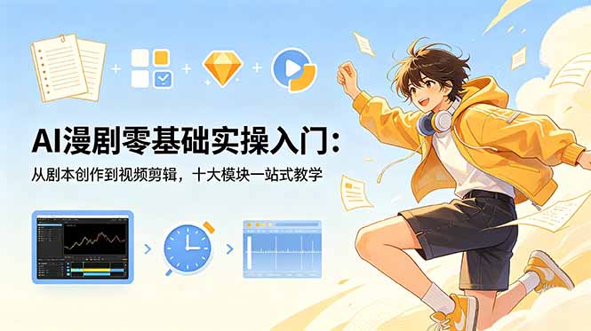 AI漫剧零基础实操入门:从剧本创作到视频剪辑,十大模块一站式教学-云科数创