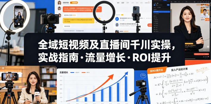 全域短视频及直播间千川实操,实战指南·流量增长·ROI提升(更新)-云科数创