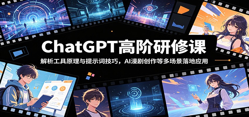 ChatGPT高阶研修课：解析工具原理与提示词技巧，AI漫剧创作等多场景落地应用-云科数创