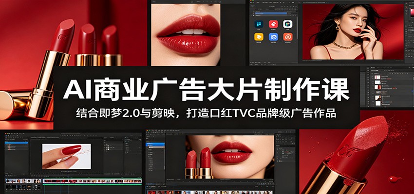 AI商业广告大片制作课:结合即梦2.0与剪映,打造口红TVC品牌级广告作品-云科数创