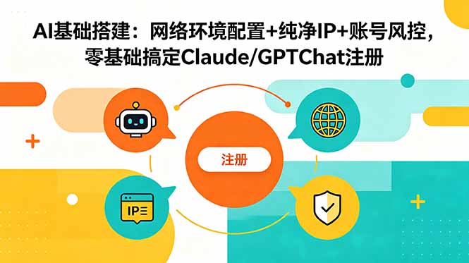 AI基础搭建:网络环境配置+纯净IP+账号风控,零基础搞定Claude/GPTChat注册-云科数创