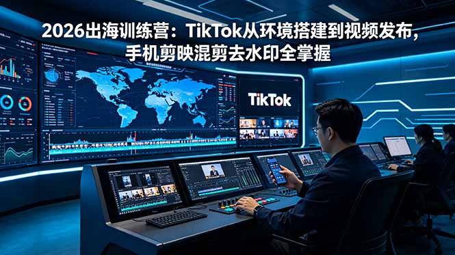 2026出海训练营:TikTok从环境搭建到视频发布,手机剪映混剪去水印全掌握-云科数创