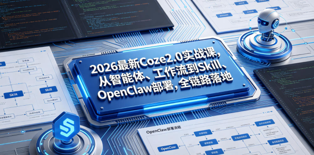 2026最新Coze2.0实战课，从智能体、工作流到Skill、OpenClaw部署，全链路落地-云科数创