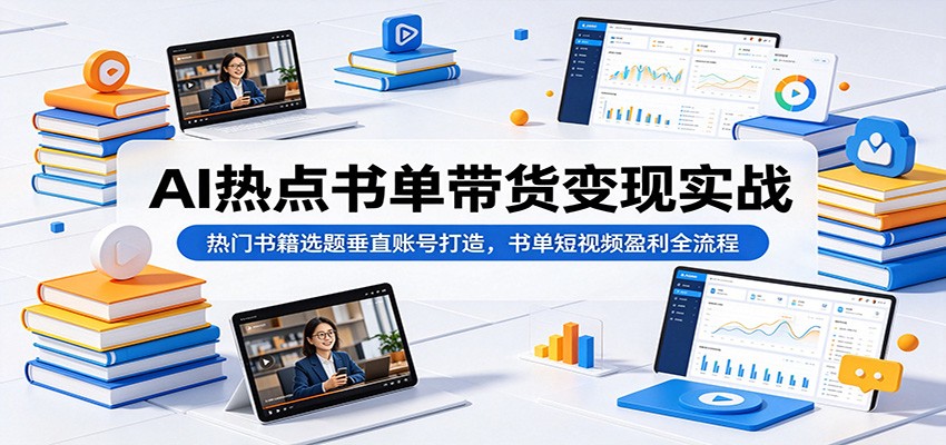 AI热点书单带货变现实战:热门书籍选题垂直账号打造,书单短视频盈利全流程-云科数创