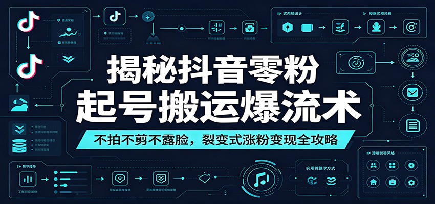 揭秘抖音零粉起号搬运爆流术:不拍不剪不露脸,裂变式涨粉变现全攻略-云科数创