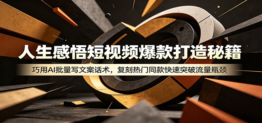 人生感悟短视频爆款打造秘籍:巧用A 批量写文案话术,复刻热门同款快速突破流量瓶颈-云科数创