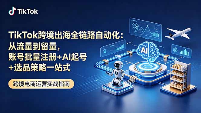 TikTok跨境出海全链路自动化:从流量到留量,账号批量注册+AI起号+选品策略一站式-云科数创