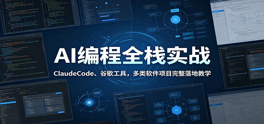 AI编程全栈实战：ClaudeCode、谷歌工具，多类软件项目完整落地教学-云科数创