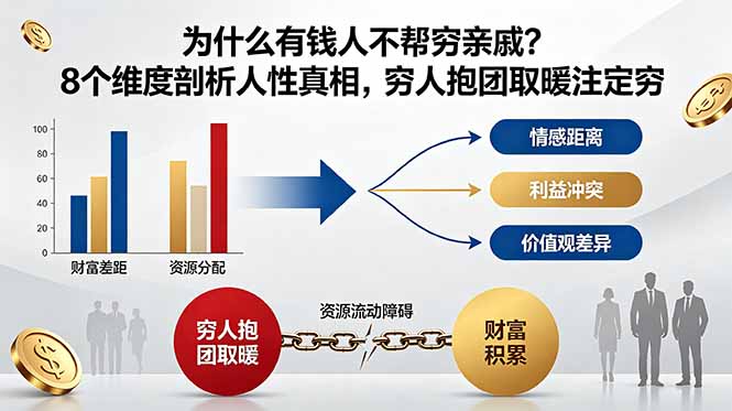 付费文章:为什么有钱人不帮穷亲戚?8个维度剖析人性真相,穷人抱团取暖注定穷-云科数创
