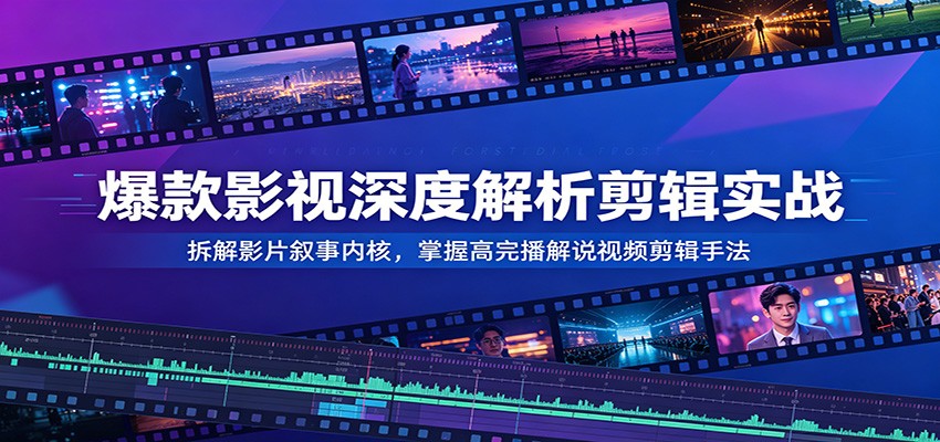 爆款影视深度解析剪辑实战:拆解影片叙事内核,掌握高完播解说视频剪辑手法-云科数创