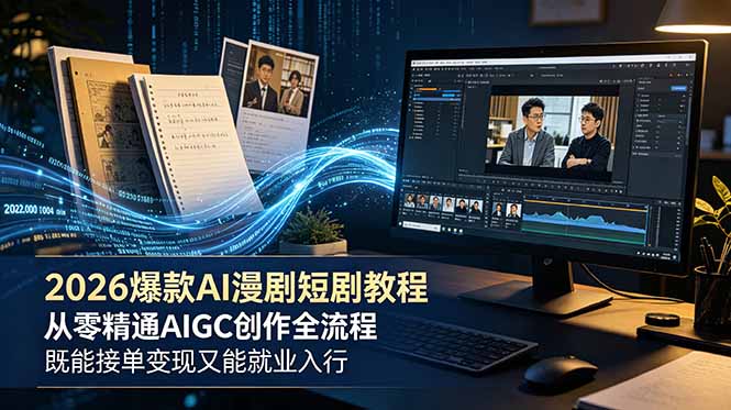 2026 爆款 AI 漫剧短剧教程 从零精通 AIGC 创作全流程 既能接单变现又能就业入行-云科数创