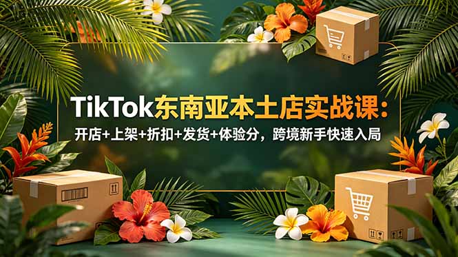 TikTok东南亚本土店实战课：开店+上架+折扣+发货+体验分，跨境新手快速入局-云科数创