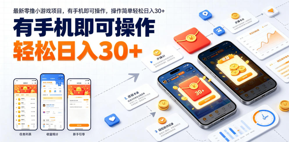 最新零撸小游戏项目,有手机即可操作,操作简单轻松日入30+-云科数创